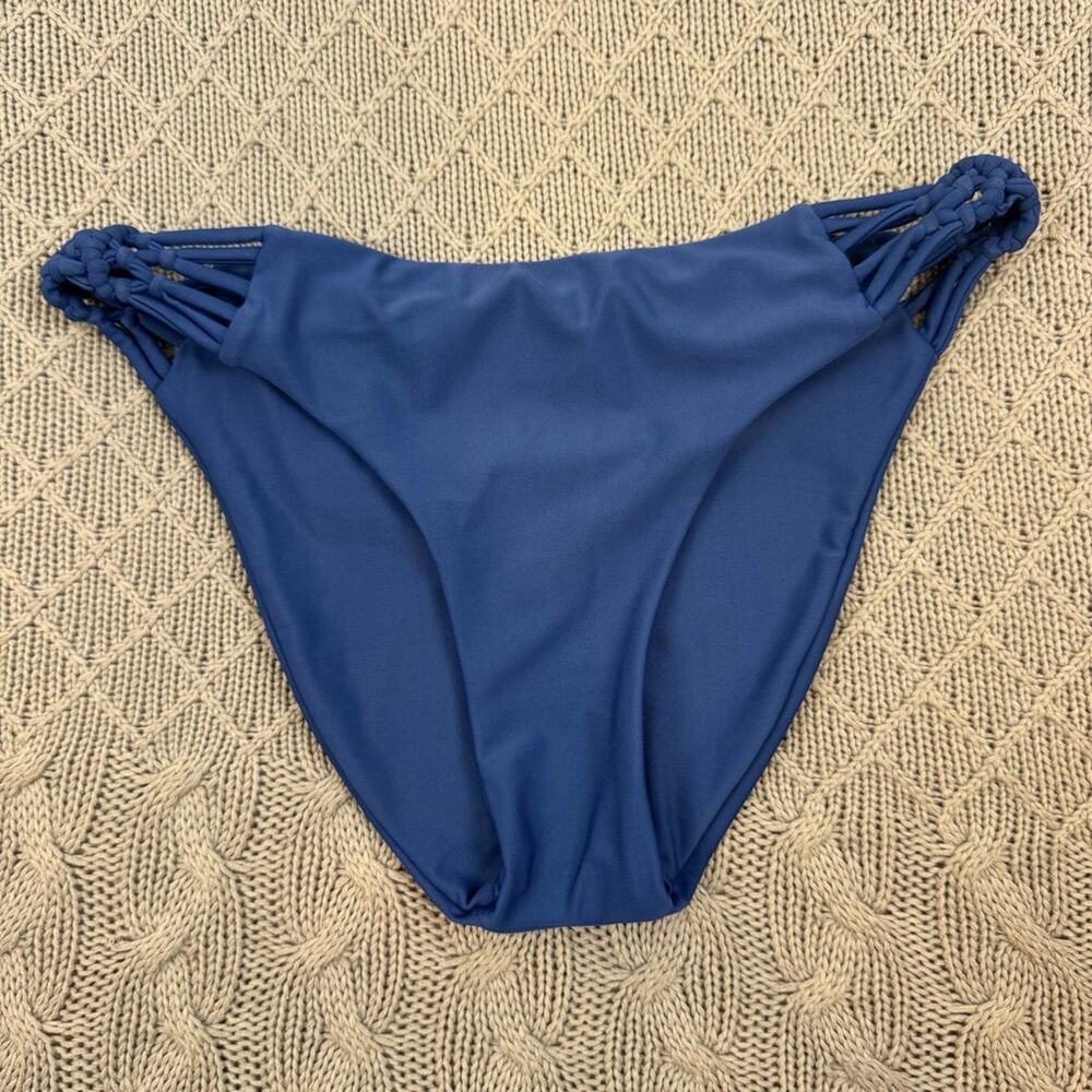 Tori Praver Swimwear Seafoam Navy Blue Bikini Bottom ~ Small.